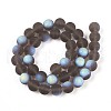 Frosted Transparent Glass Beads Strands GLAA-T032-T10mm-MBB02-2