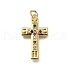 Brass Micro Pave Clear Cubic Zirconia Pendants ZIRC-I070-028G-1