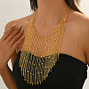 Vintage Iron Multi-Layer Tassel Beaded Necklaces for Women's Party DY4549-3