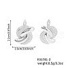 Elegant Brass Clear Cubic Zirconia Twist Stud Earrings NN5880-2-3