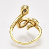 Brass Micro Pave Cubic Zirconia Cuff Rings RJEW-S044-048-3