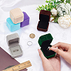 BENECREAT 12Pcs 6 Colors Square Velvet Ring Boxes VBOX-BC0001-06-3