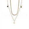Star Stainless Steel with Natural Shell Double Layer Pendant Necklaces & Charm Bracelets Sets WGBAFA5-03-5