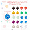 20pcs 10 colors Resin Polyhedral Dice Pendants FIND-TA0001-93-4