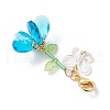 Handmade Glass Seed Beaded and Acylic Butterfly Pendant Decorations Sets HJEW-MZ00259-04-4