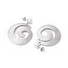 Spiral 304 Stainless Steel Dangle Stud Earrings EJEW-JE06331-4