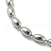 201 Stainless Steel Rugby Beaded Chain Bracelets BJEW-G696-01B-P-2