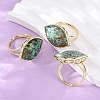 Horse Eye Natural African Turquoise(Jasper) Cuff Rings RJEW-M076-04G-06-1