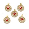 Brass Micro Pave Cubic Zirconia Pendants KK-E068-VB282-2-2