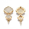 Brass Micro Pave Clear Cubic Zirconia Peg Bails Pendants KK-S356-332-NF-2