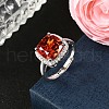 925 Sterling Silver Pave Cubic Zirconia Finger Rings RJEW-C138-01A-01-1