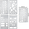 BENECREAT 4Pcs 4 Style Steel Metal Stencil Template DIY-BC0003-30-2