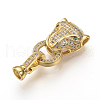 Brass Micro Pave Cubic Zirconia Fold Over Clasps ZIRC-S058-02G-1