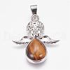 Natural Tiger Eye Pendants G-G651-E02-2