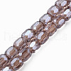 Electroplate Transparent Glass Beads Strands EGLA-N002-32-C01-1