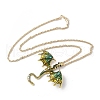 Alloy Enamel Dragon Pendant Necklaces NJEW-V005-01AG-02-2