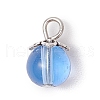 5Pcs Transparent Glass Pendants PALLOY-JF03708-01-3