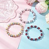 3Pcs Round Natural White Jade & Amazonite & Dyed Malaysia Jade Beads Stretch Bracelets BJEW-JB11818-1