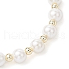 Shell Pearl Round Beads Stretch Bracelets for Women BJEW-JB11998-03-4