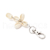 Cross Natural Cowrie Shell Pendant Decorations HJEW-JM03314-01-4
