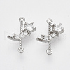 Brass Micro Pave Cubic Zirconia Links connectors KK-T050-44P-NF-1