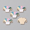 Alloy Colorful Enamel Connector Charms ENAM-CJC0019-01G-1