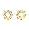 925 Sterling Silver Micro Pave Cubic Zirconia Stud Earrings for Women EJEW-P231-81G-1