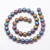 Electroplate Non-magnetic Synthetic Hematite Beads Strands G-R363-6mm-02-2