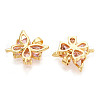 Brass Micro Pave Cubic Zirconia Charms KK-N254-226G-2