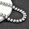 304 Stainless Steel Rectangle Link Chain Neklaces for Women NJEW-R024-01P-3
