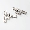 9 Strands Alloy and Brass Fold Over Clasps PALLOY-N0112-04P-3