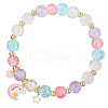 Easter Rabbit Crackle Glass Round Beaded Stretch Bracelets FS-WG32C26-02-1