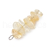 3Pcs Natural Citrine & Green Aventurine & Synthetic Blue Goldstone Chip Beaded Constellation Pendants PALLOY-JF03043-06-5