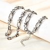 304 Stainless Steel Oval Textured Infinity Link Chain Necklaces for Women Men NJEW-K249-20A-P-1
