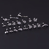 Brass Micro Pave Clear Cubic Zirconia Rectangle Cartilage Earrings WGFE0B0-04-2