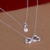 Trendy Silver Color Plated Brass Infinity Pendant Necklaces For Women NJEW-BB12794-1