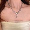 Alloy & 304 Stainless Steel & Synthetic Moonstone Star Pendant Necklaces for Women FS-WG61037-02-1