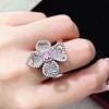 Brass Rhinestone Finger Rings for Women FS-WGC1A7E-02-2