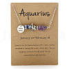 Natural Sodalite & Dalmatian Jasper & Amethyst Chip & Alloy Constellation Pendant Necklaces WGB0CBC-10-1