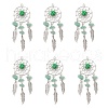 Natural Green Aventurine Dream Catcher Pendants PALLOY-MZ00709-01-1