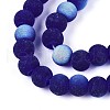 Frosted Transparent Glass Beads Strands GLAA-T032-T6mm-MBB15-3