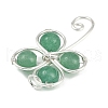 Copper Wire Wrapped Natural Green Aventurine Shamrock Pendants PALLOY-JF02945-04-4