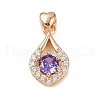 Brass Micro Pave Cubic Zirconia Pendants KK-E795-19KCG-02-1