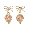 Brass Diamond Dangle Stud Earrings EJEW-MZ00465-02-2