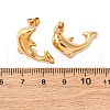 304 Stainless Steel Dolphin Stud Earrings EJEW-R028-01G-5