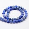 Frosted Natural Agate Beads Strands G-F367-10mm-01-2