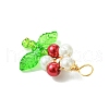 9Pcs 9 Colors Pearlized Glass Pearl Pendants PALLOY-JF03389-5