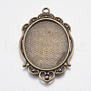 Tibetan Style Pendant Cabochon Settings X-TIBEP-A22962-AB-FF-1