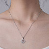 201 Stainless Steel Hollow Clover Pendant Necklace NJEW-OY001-20-2