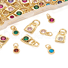 56Pcs 14 Style Brass Micro Pave Cubic Zirconia Charms ZIRC-PJ0001-04-19